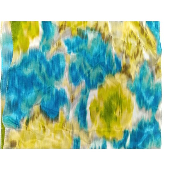 Anne Klein beautiful abstract distorted impressionist style Silk scarf 13"X60" - Picture 6 of 14